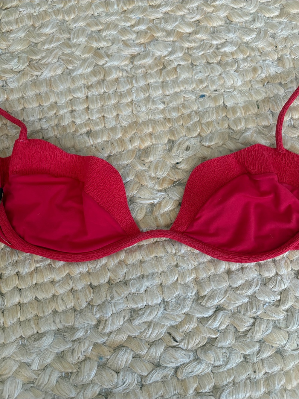 Vix Red Textured Tie-Side Bikini - Picture 7 of 8